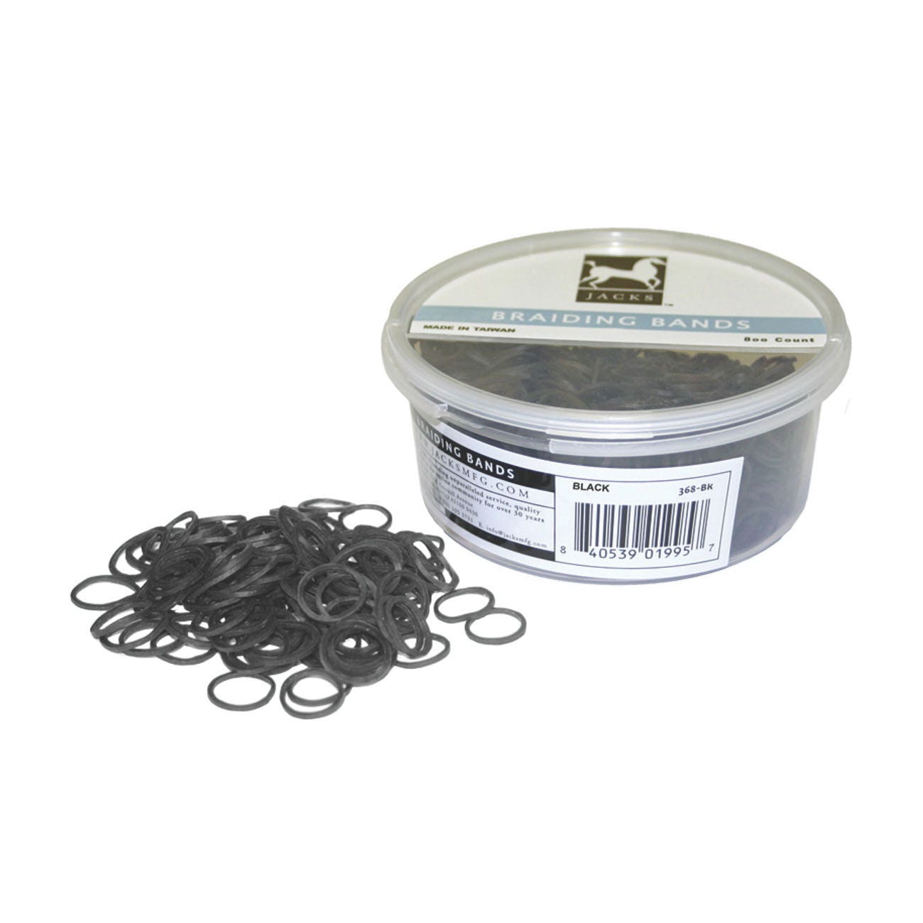 Jacks Braiding Bands, Natural Rubber, Black