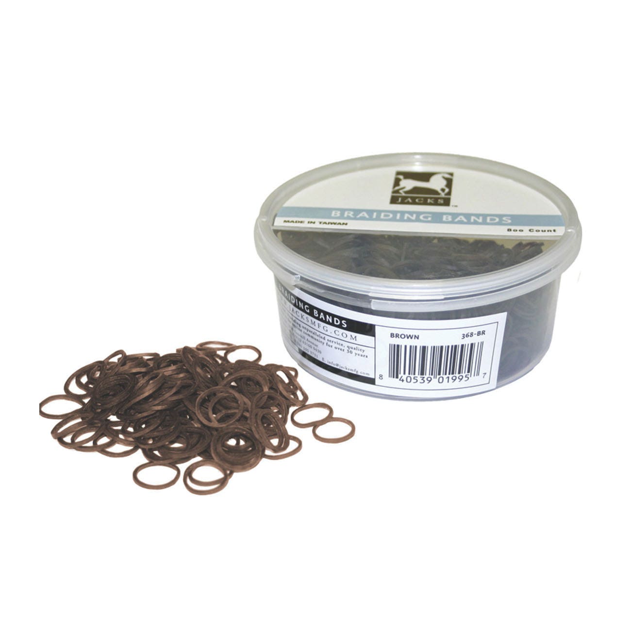 Jacks Braiding Bands, Natural Rubber, Brown