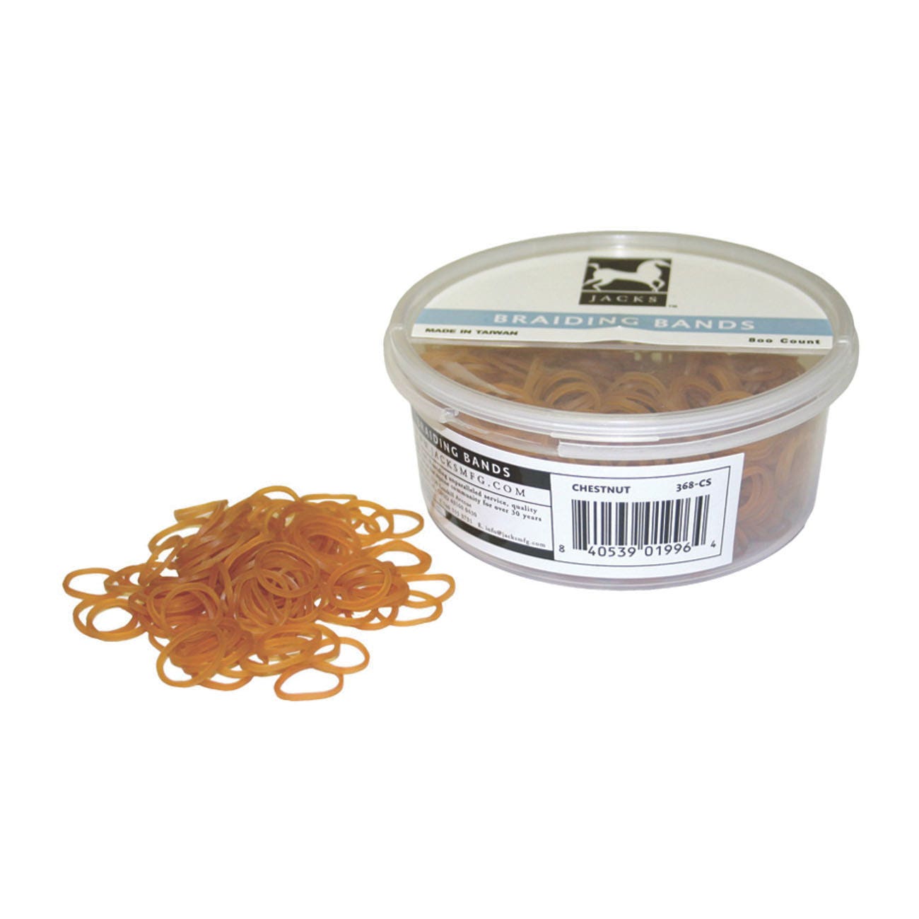 Jacks Braiding Bands, Natural Rubber, Chestnut