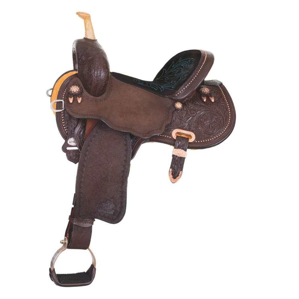 Circle Y Josey Ultimate Cash Series Chocolate Suede Saddle, 14-1/2 In., Regular