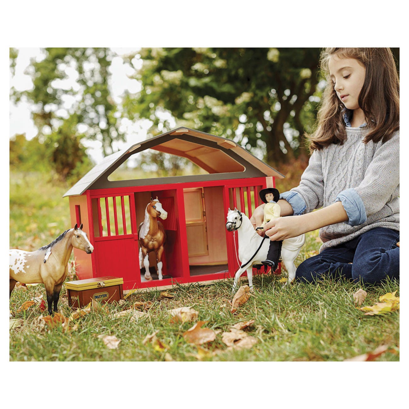 Breyer Horses Traditional Series Two-Stall Barn, Natural Wood