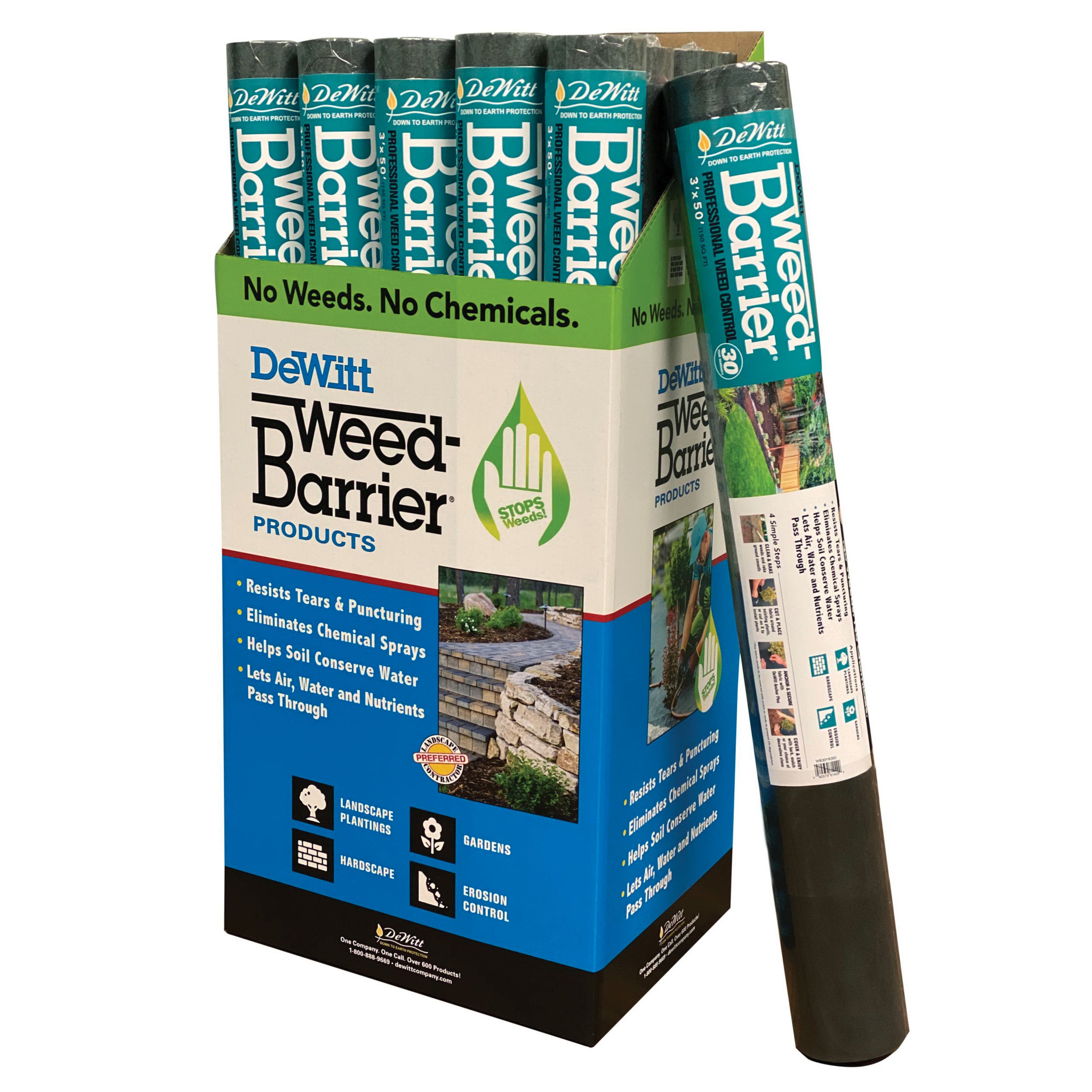 DeWitt Weed-Barrier Professional Weed Control, 400 sq-ft Coverage Area, 100 ft L, 4 in W, Black/Brown