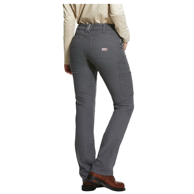 Ariat FR Stretch DuraLight Series Women's Pants, S, 27 in, 31 in L, Iron Gray, Straight Leg, Short Length