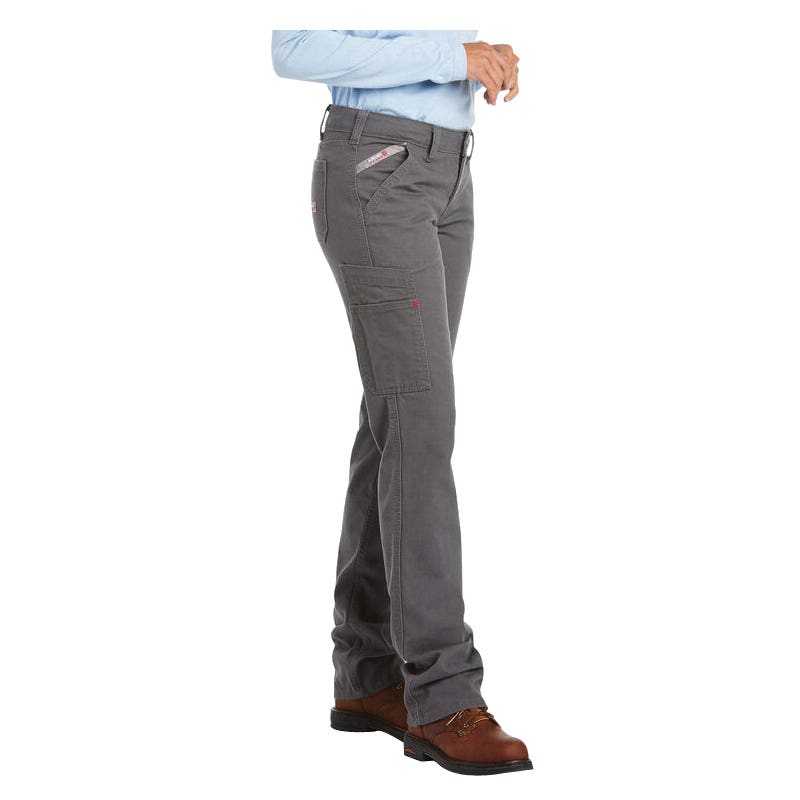 Ariat FR Stretch DuraLight Series Women's Pants, S, 27 in, 31 in L, Iron Gray, Straight Leg, Short Length