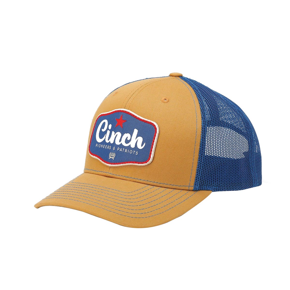 Cinch Cap, Woven Logo Patch, Men's, One-Size, Blue/Brown