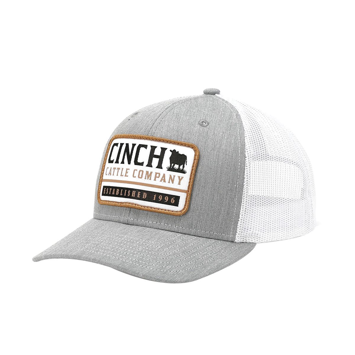 Cinch Cap, Woven Logo Patch, Men's, One-Size, Gray/White
