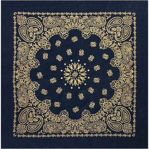 The Bandanna Co Bandanna, Navy Gold Metallic
