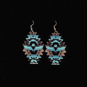 Blazin Roxx Earrings, Women's, South Western Cutout, Western Aztec, Wood