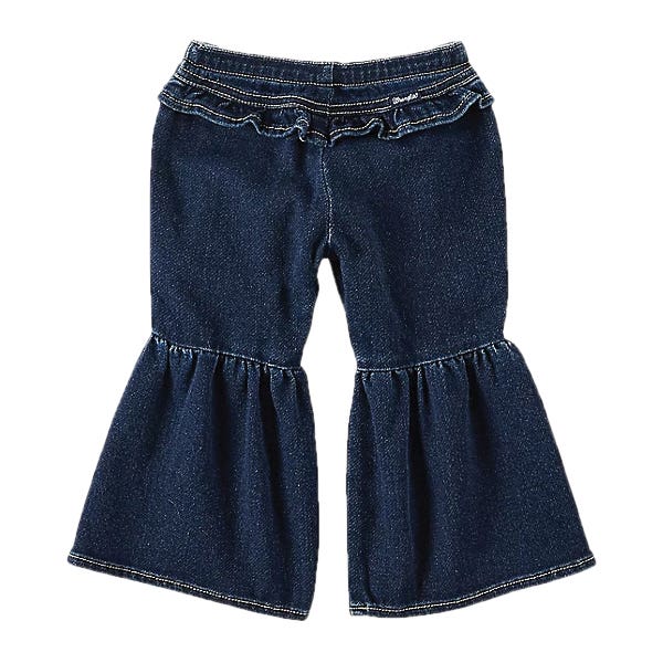 Wrangler 112321494-6-9M Ruffle Jeans, Girl's, 6 to 9M, W Embroidery, Lacey, Cotton/Polyester/Rayon/Spandex