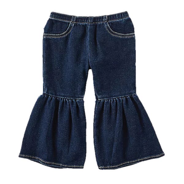 Wrangler 112321494-6-9M Ruffle Jeans, Girl's, 6 to 9M, W Embroidery, Lacey, Cotton/Polyester/Rayon/Spandex