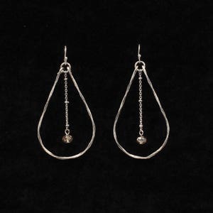 Blazin Roxx Earrings, Women's, Hammered, Teardrop Hoops, Beads