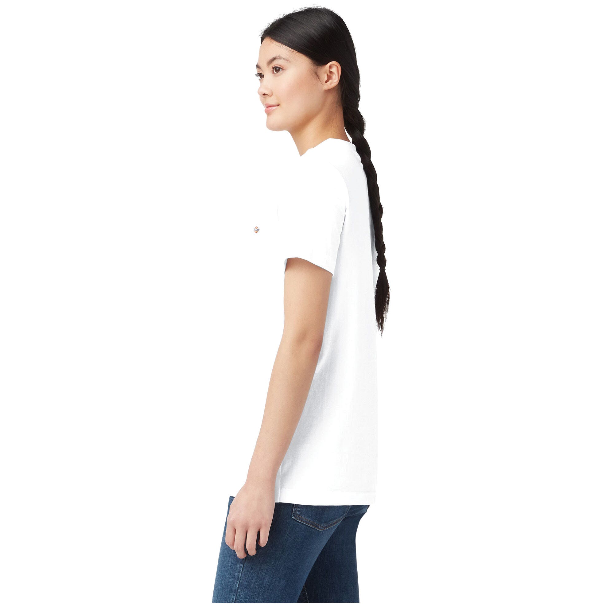 Dickies Women's Heavyweight Short Sleeve Pocket T-Shirt, White, XL