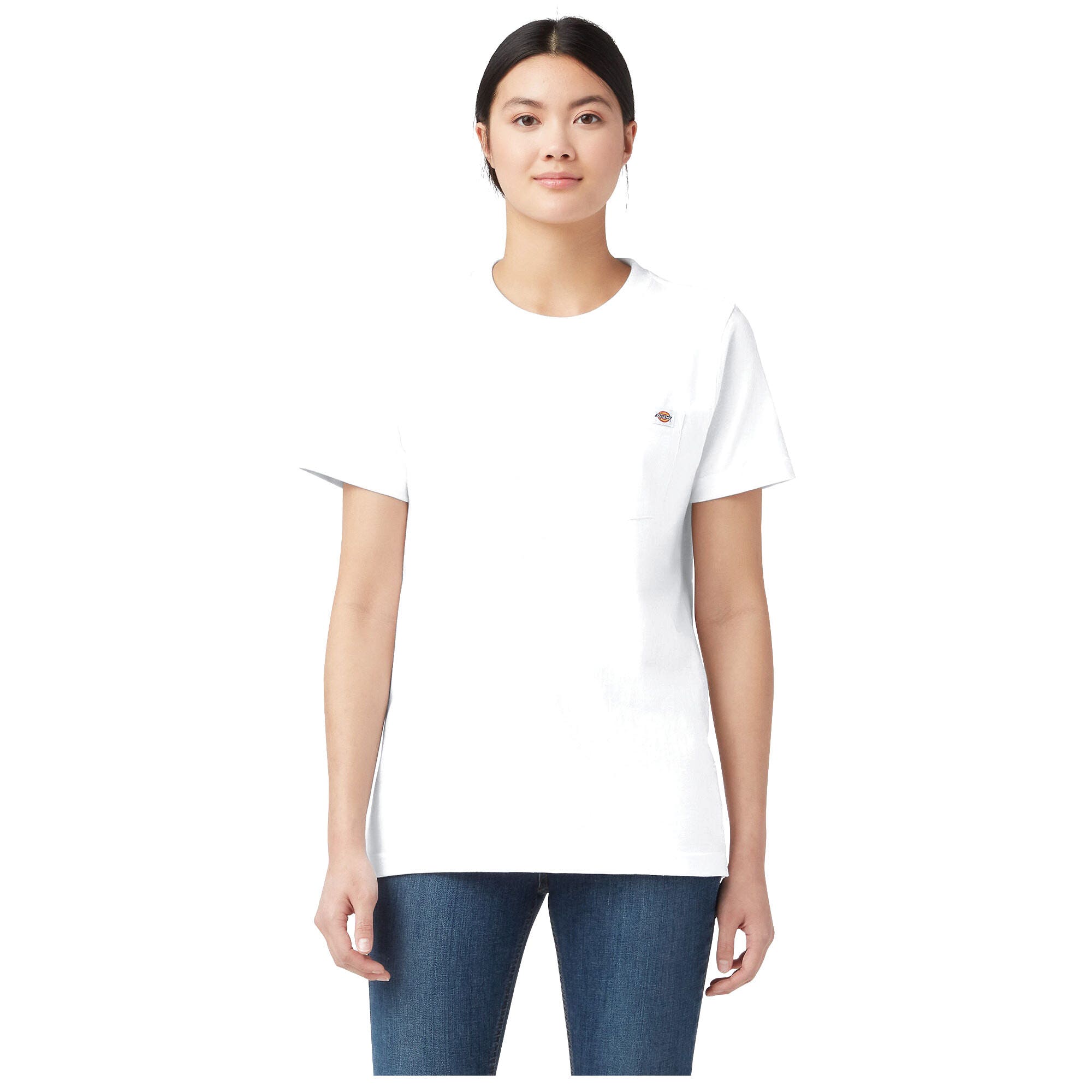 Dickies Women's Heavyweight Short Sleeve Pocket T-Shirt, White, S - 841948