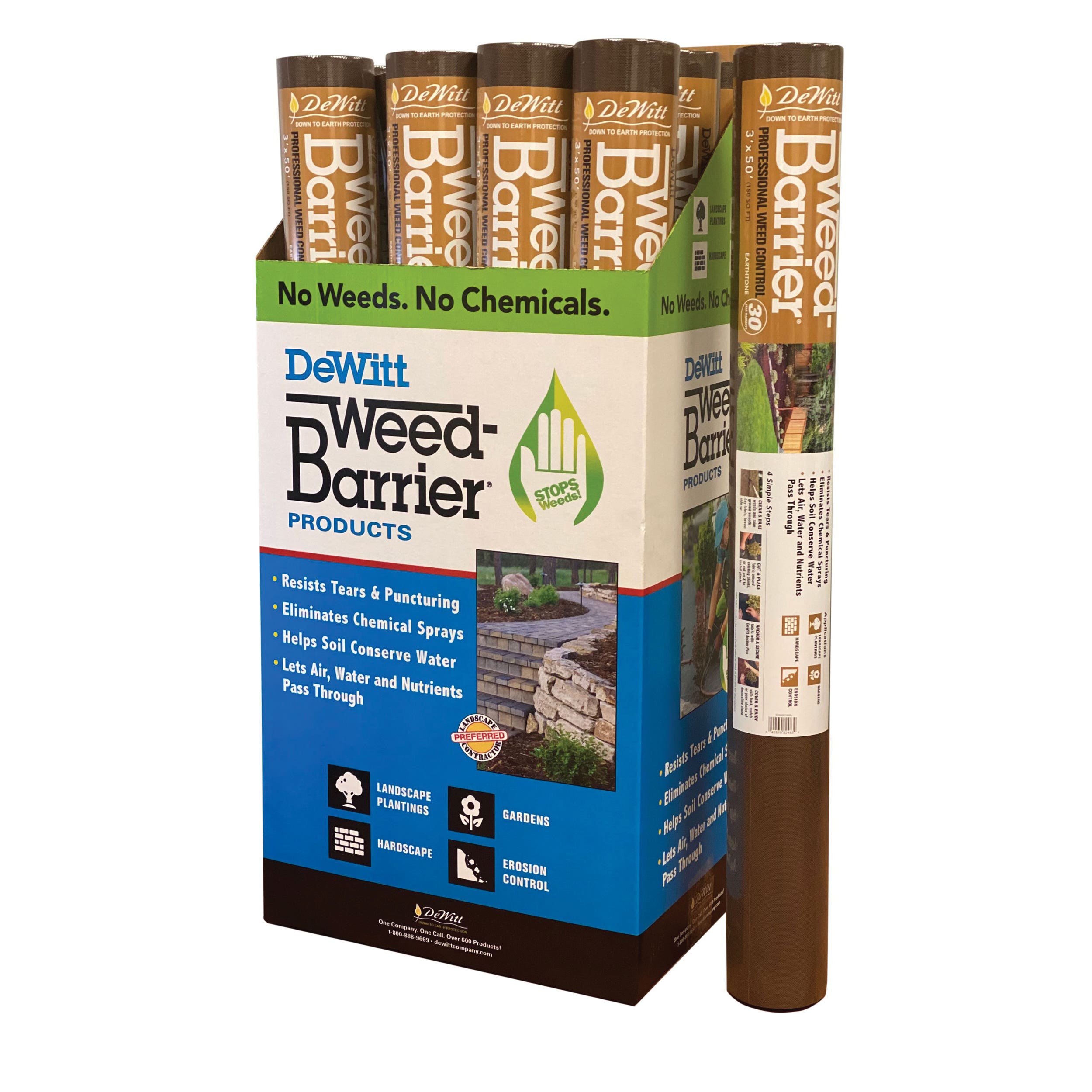 DeWitt Weed-Barrier Professional Weed Control, 300 sq-ft Coverage Area, 100 ft L, 3 ft W, Earthtone