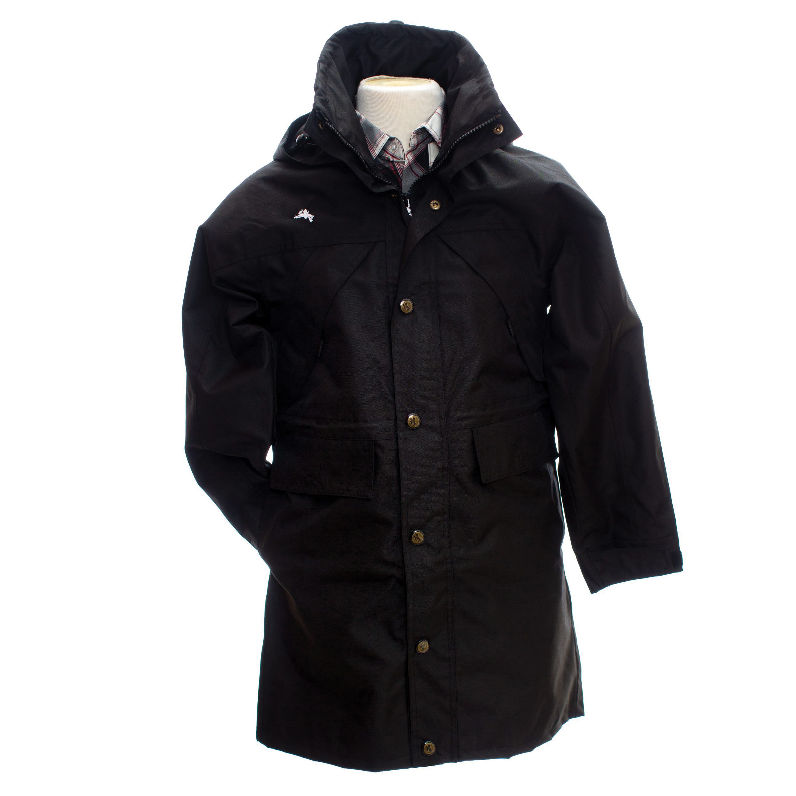 Wyoming Traders Oxford Rain Series Rain Slicker, M, Nylon, Black, Hooded, Hook and Loop, Zipper