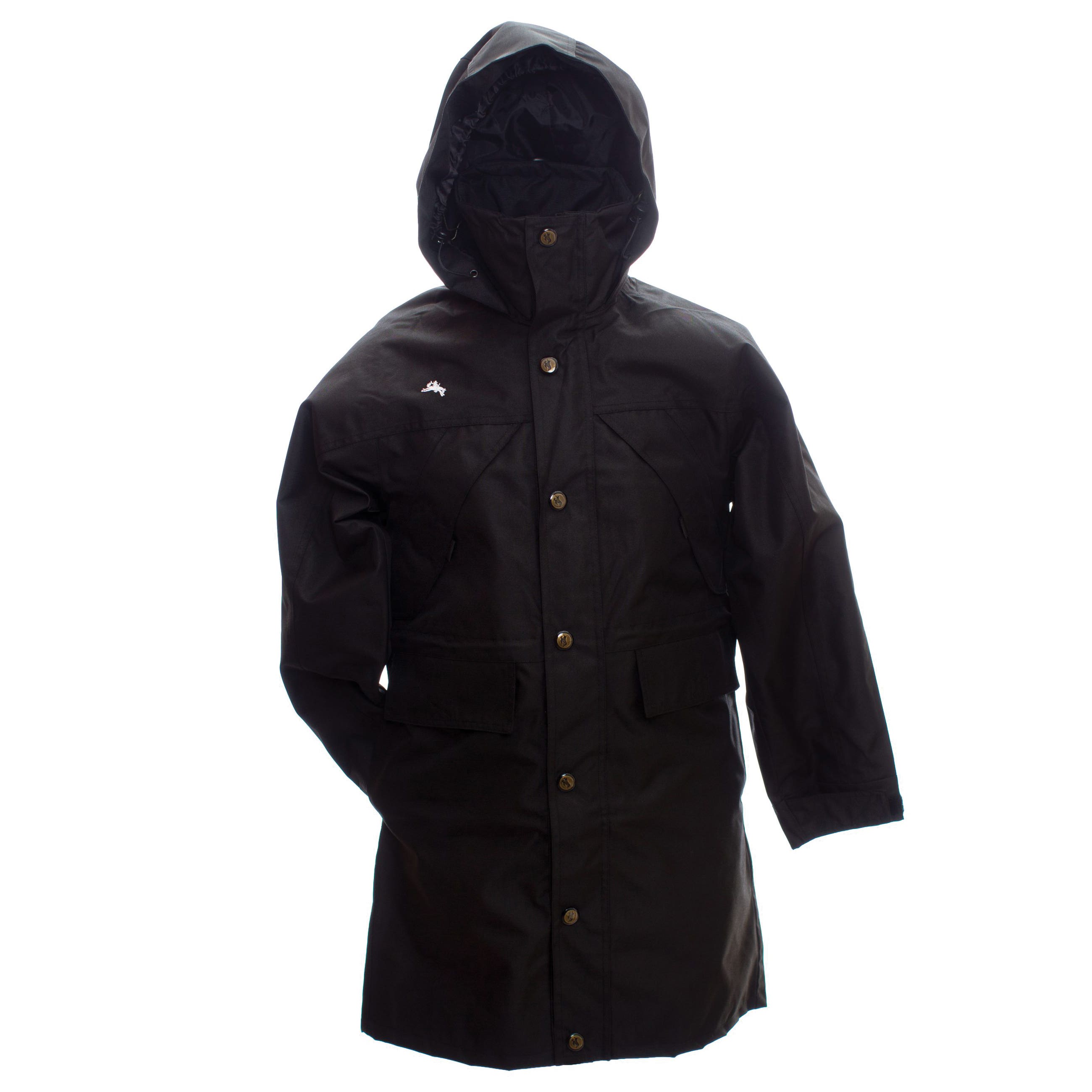 Wyoming Traders Oxford Rain Series Rain Slicker, M, Nylon, Black, Hooded, Hook and Loop, Zipper