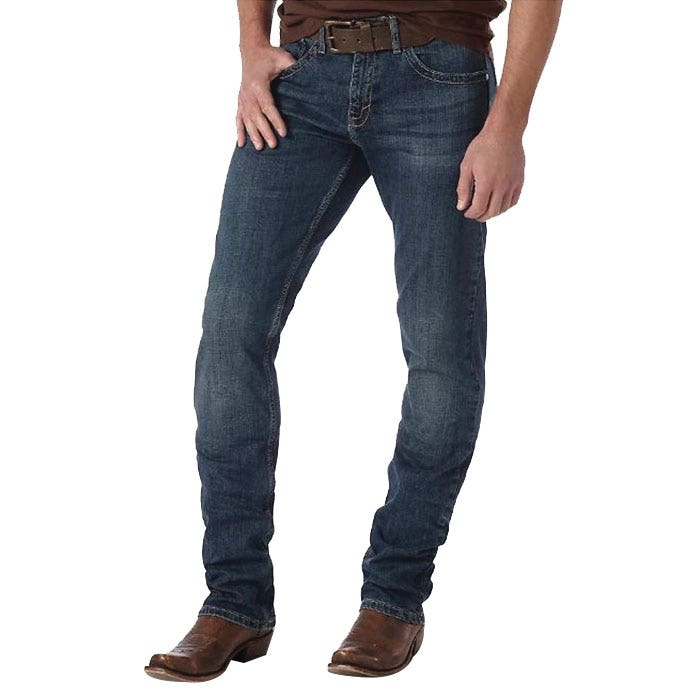 Wrangler 20X Series 44MWXMA-30X34 Jeans, 30 in, 34 in L, McAllen, Slim, Straight, Stretchable