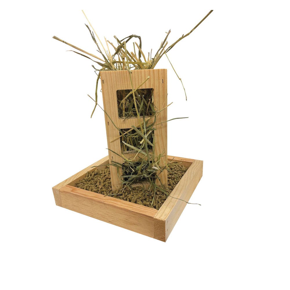 Harvest Lane Honey WWFDR-101 2-in-1 Rabbit Feeder, Wood, Free Standing