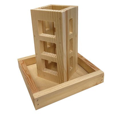 Harvest Lane Honey WWFDR-101 2-in-1 Rabbit Feeder, Wood, Free Standing