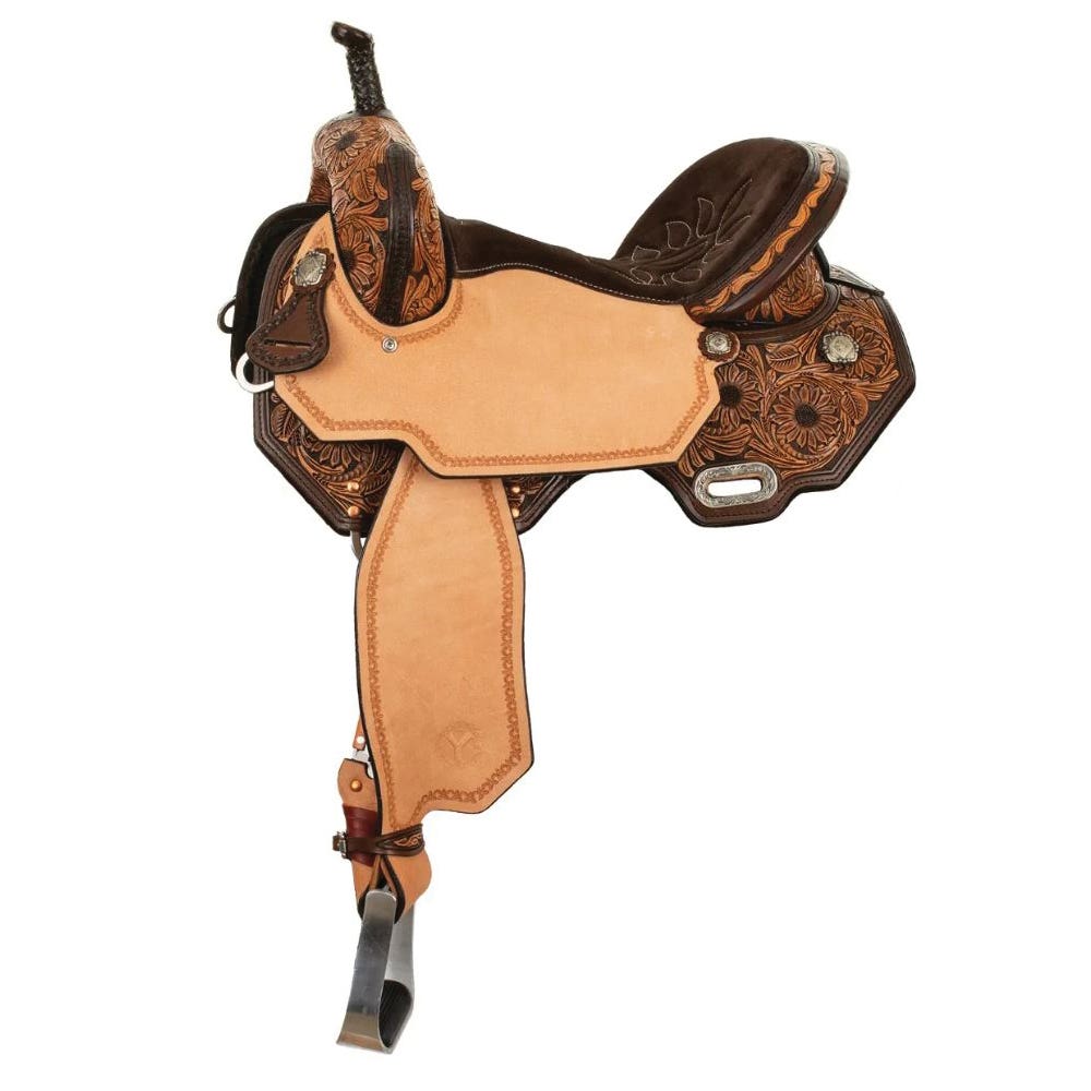 Circle Y Just-B-Natural Barrel Series Saddle, 15-1/2 In.