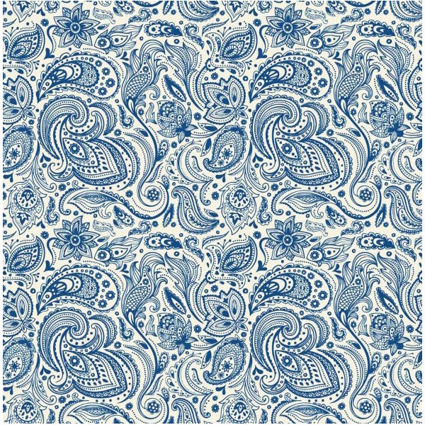 The Bandanna Co English and Prims Paisley Series Bandanna, Cotton, English Indigo Paisley