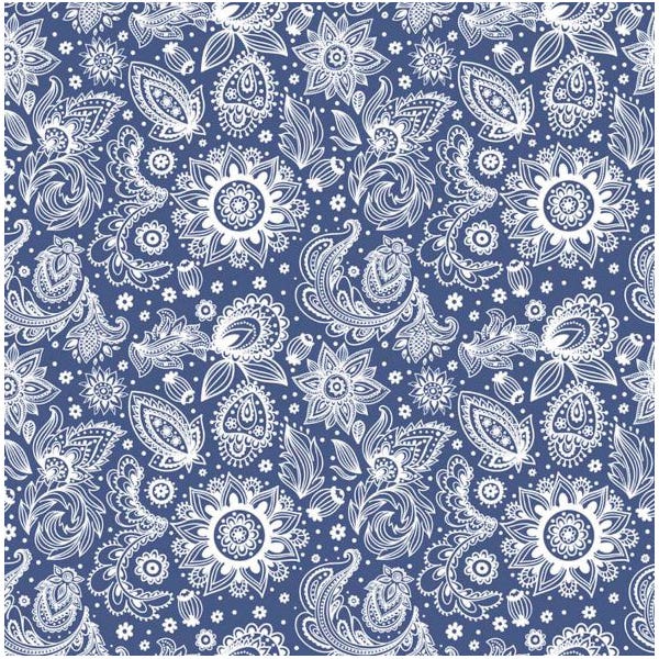 The Bandanna Co English and Prims Paisley Series Bandanna, Cotton, Prims Paisley Navy