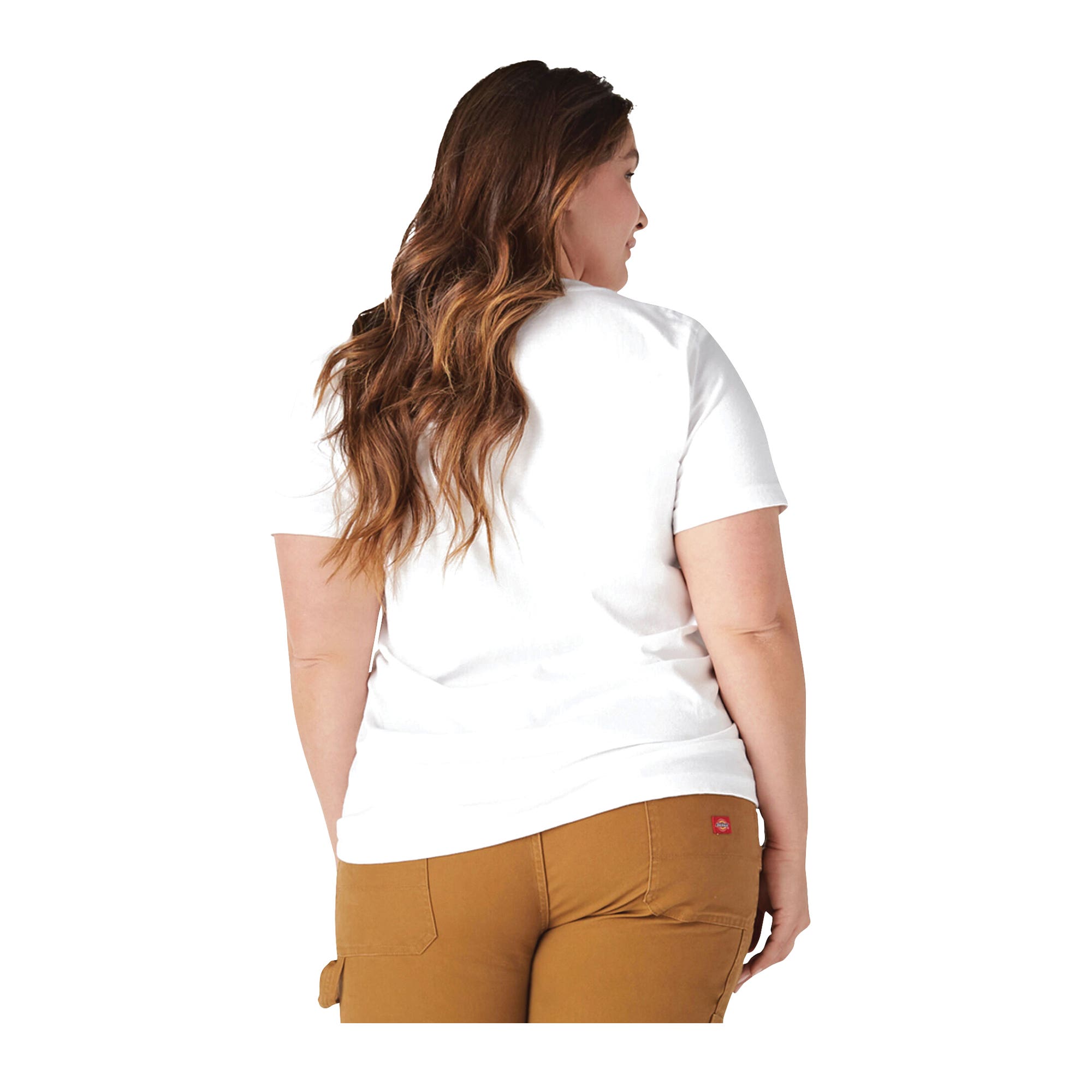 Dickies T-Shirt, Heavyweight, 2X, Plus, Cotton, White, Short Sleeve
