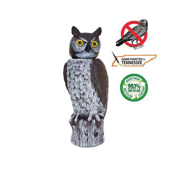 Dalen Natural Enemy Scarecrow, Rotating Head Owl, Repels: Birds, Rabbits, Raccoons, Squirrels
