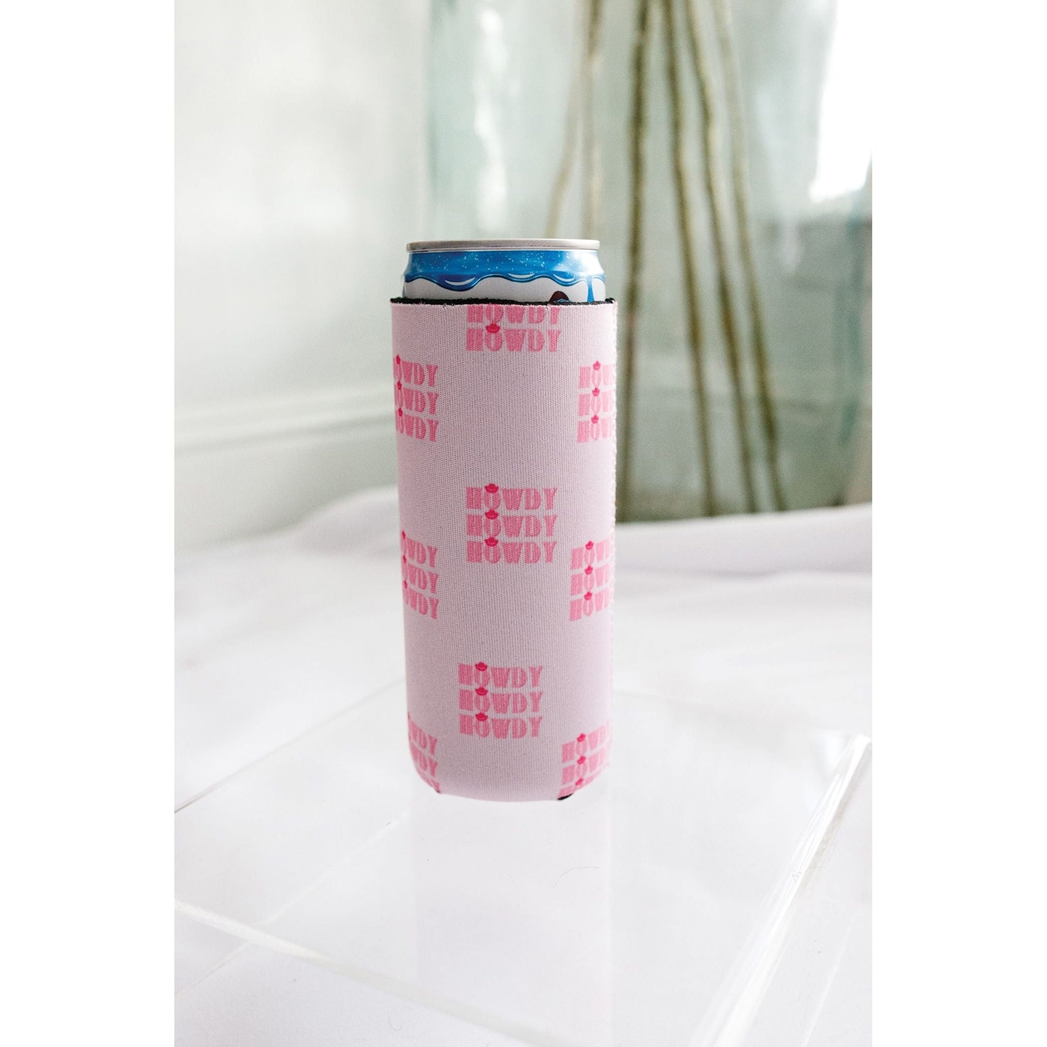 Front Porch Boutique Pink Howdy Tall Coozie