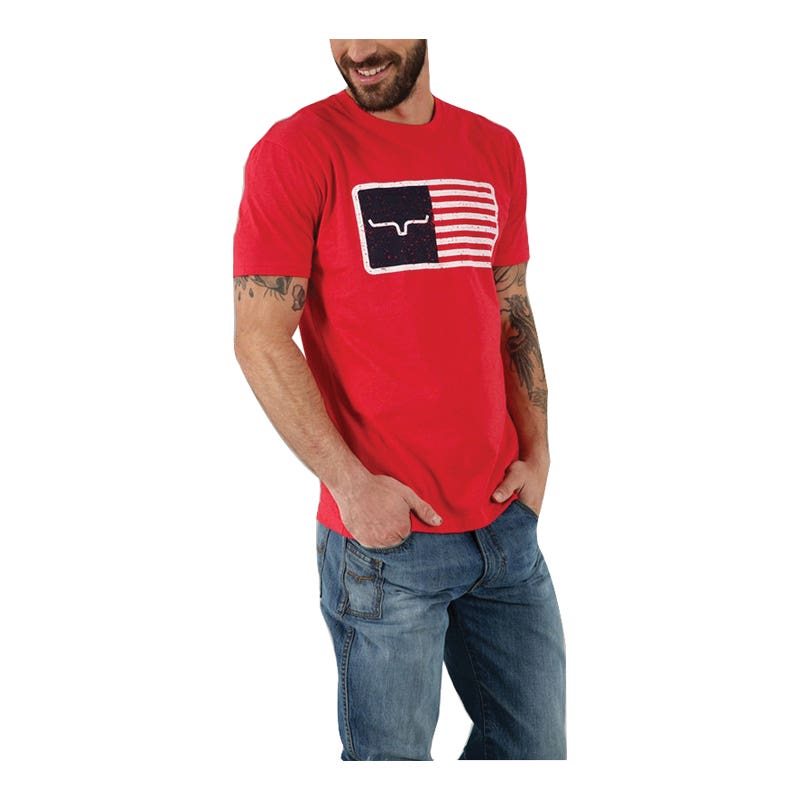 Kimes Ranch American Trucker Series T-Shirt, M, Cotton/Polyester, Charcoal Heather, Short Sleeve