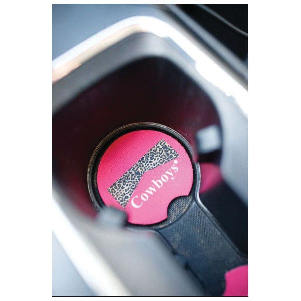 Front Porch Boutique Pink Cowboys and Cowgirls Tagged Car Coaster, 2 Pack