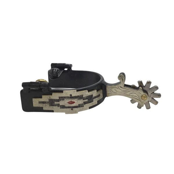Colorado Saddlery Buckaroo Spur, Steel, Black/Nickel Silver