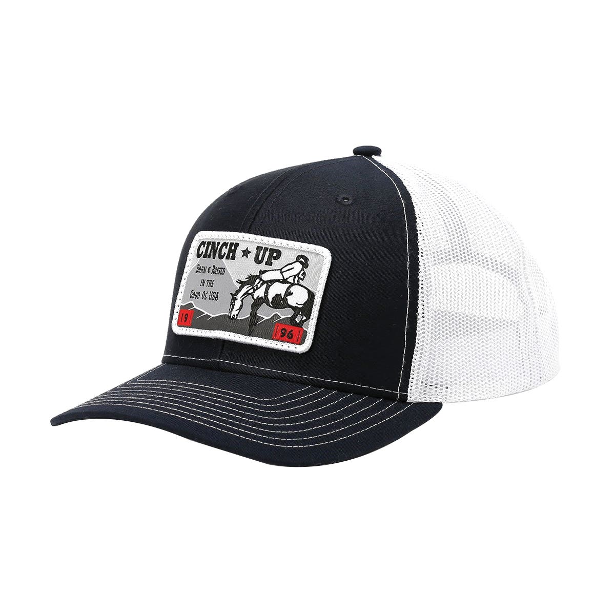 Cinch Cap, Woven Logo Patch, Men's, One-Size, Navy/White