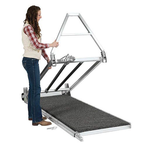 Weaver Livestock Half Chute, 120 in OAL, 36-1/2 in OAW, 75 in OAH, Aluminum