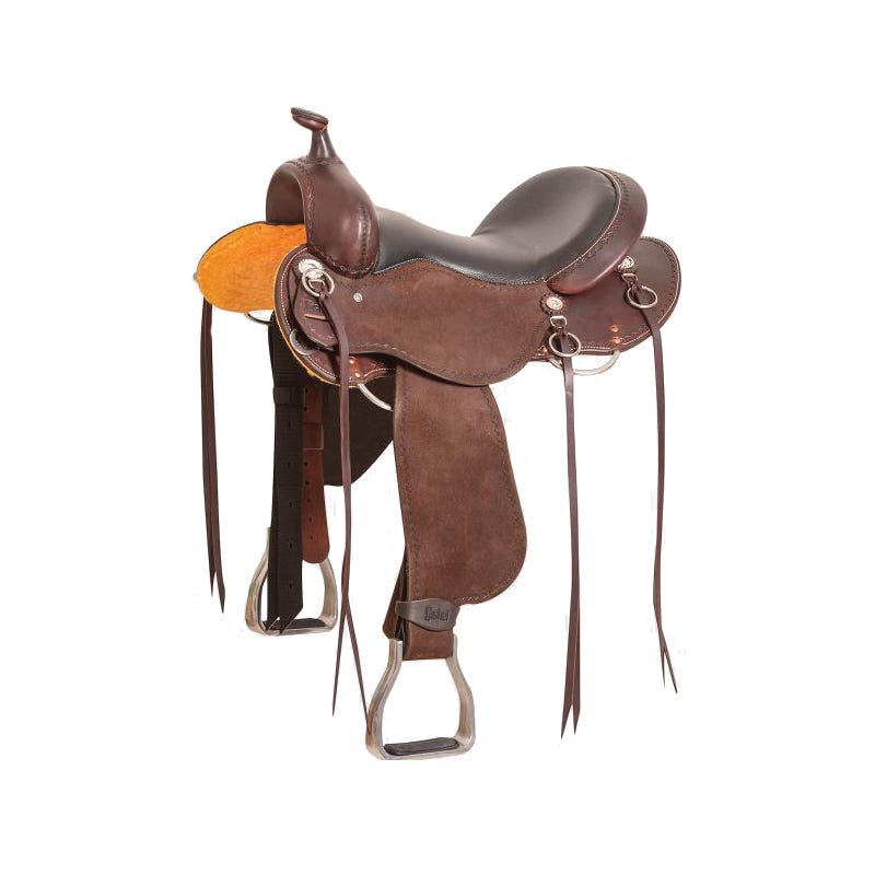 Cashel Roughout Trail Saddle, 16 In., Leather, Chocolate