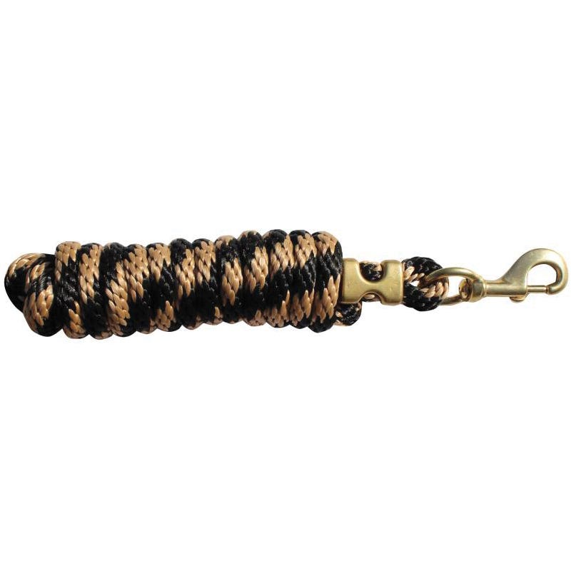 Professional's Choice Lead Rope, 10 ft L, Cotton/Polyester, Black/Tan