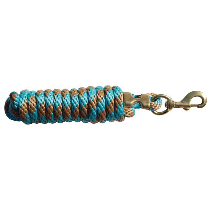 Professional's Choice Lead Rope, 10 ft L, Cotton/Polyester, Tan/Turquoise