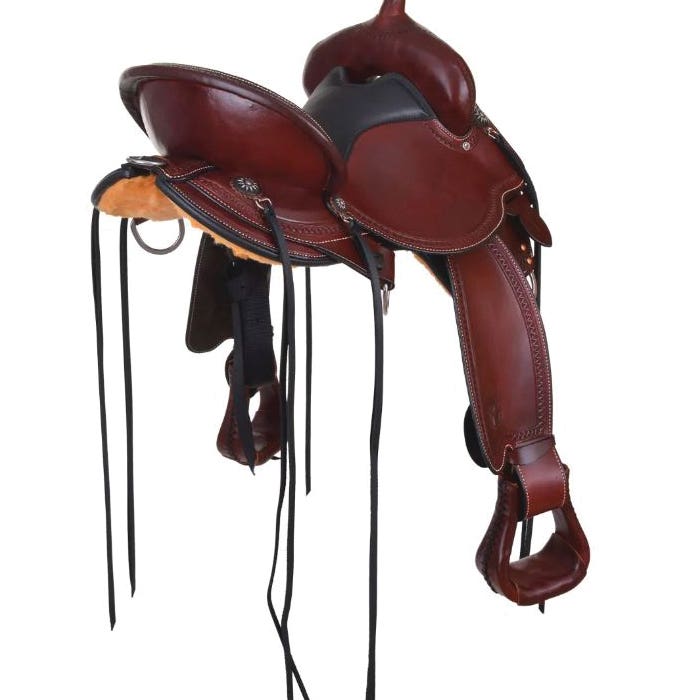 Circle Y Ridgeline Trail Series Leather Chestnut Saddle, 16 In.
