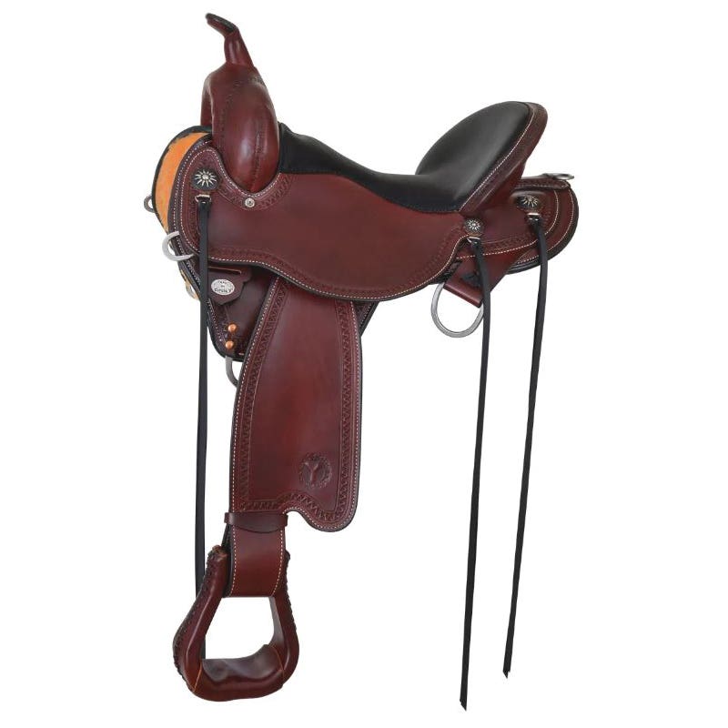 Circle Y Ridgeline Trail Series Leather Chestnut Saddle, 17 In.