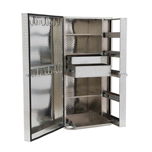 Weaver Livestock Deluxe Dolly Showbox, 2-Drawer, Aluminum, 30 in W, 61-1/2 in H, 24 in D