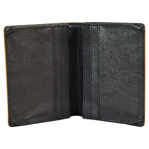 Justin Front Pocket Card Wallet, Men's, Tooling and Ivory Underlay, Brown