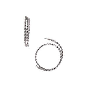 Justin Earrings, Women's, Rope Motif Hoops, Zinc Alloy