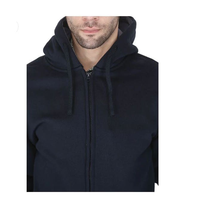 Forge Fr Sweatshirt with Hood, Men's, 3XL, Zipper, Cotton Shell, Navy Blue