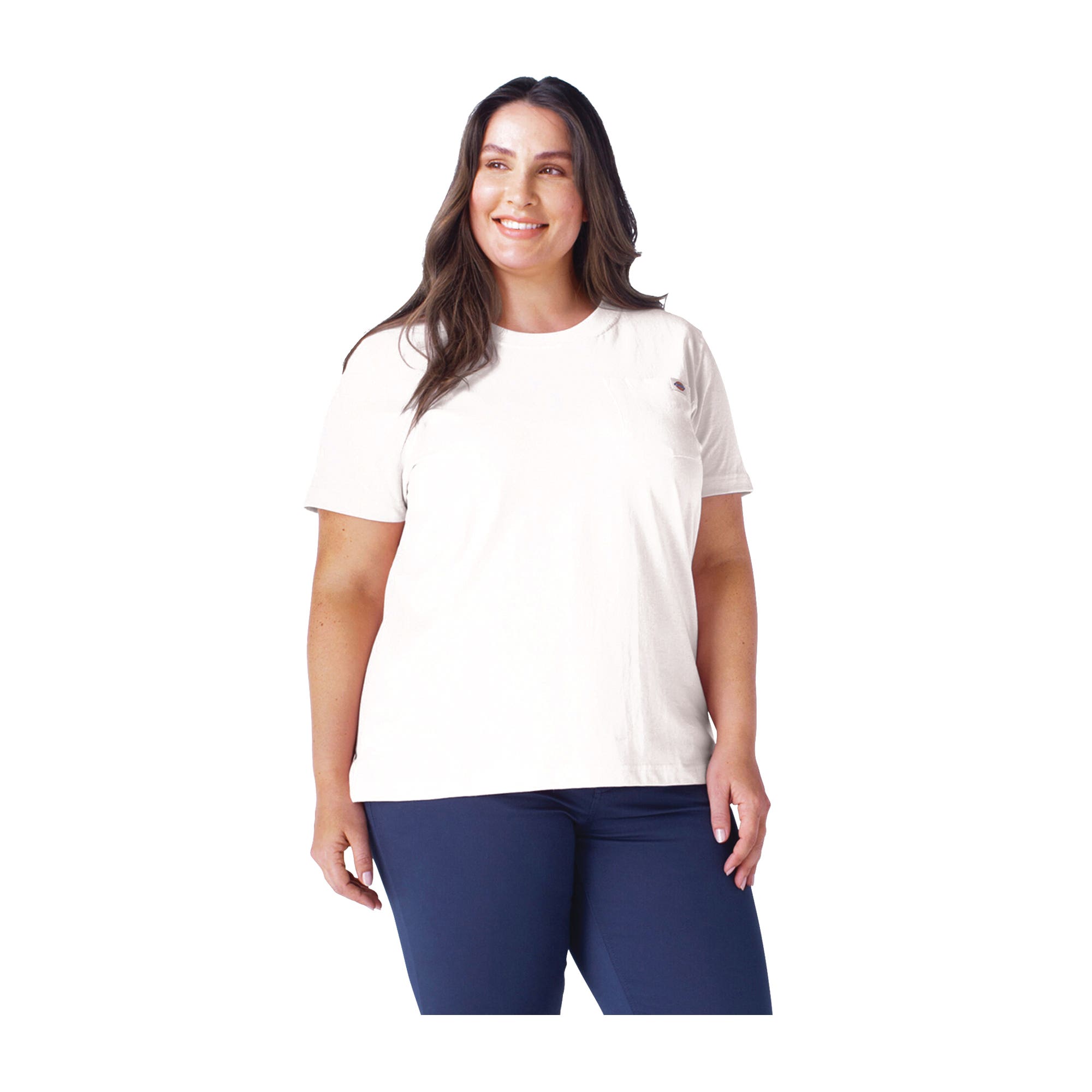 Dickies T-Shirt, Heavyweight, 2X, Plus, Cotton, Lotus Pink, Short Sleeve