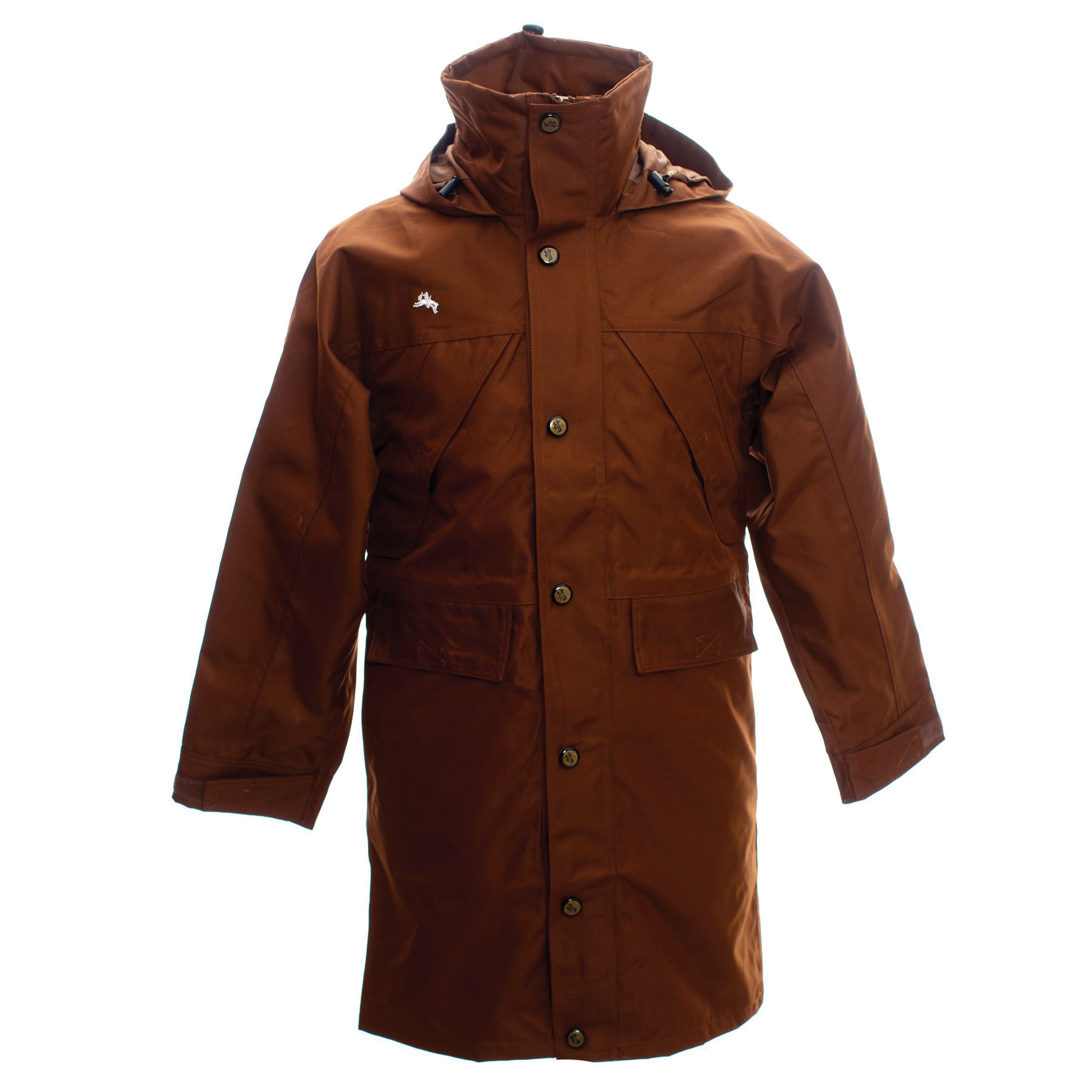 Wyoming Traders Oxford Rain Series Rain Slicker, L, Nylon, Coffee, Hooded, Hook and Loop, Zipper