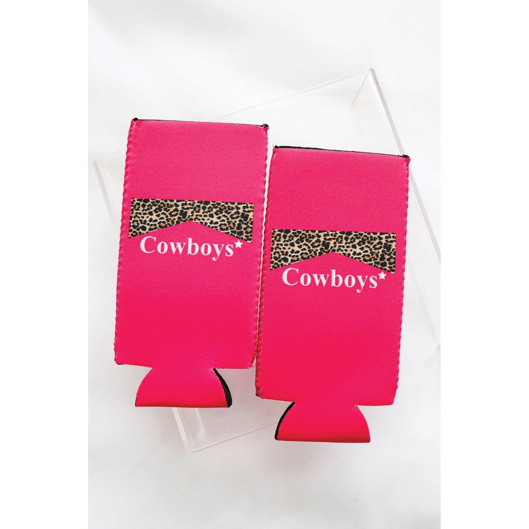 Front Porch Boutique Pink Cowboys and Cowgirls Tagged Tall Coozie