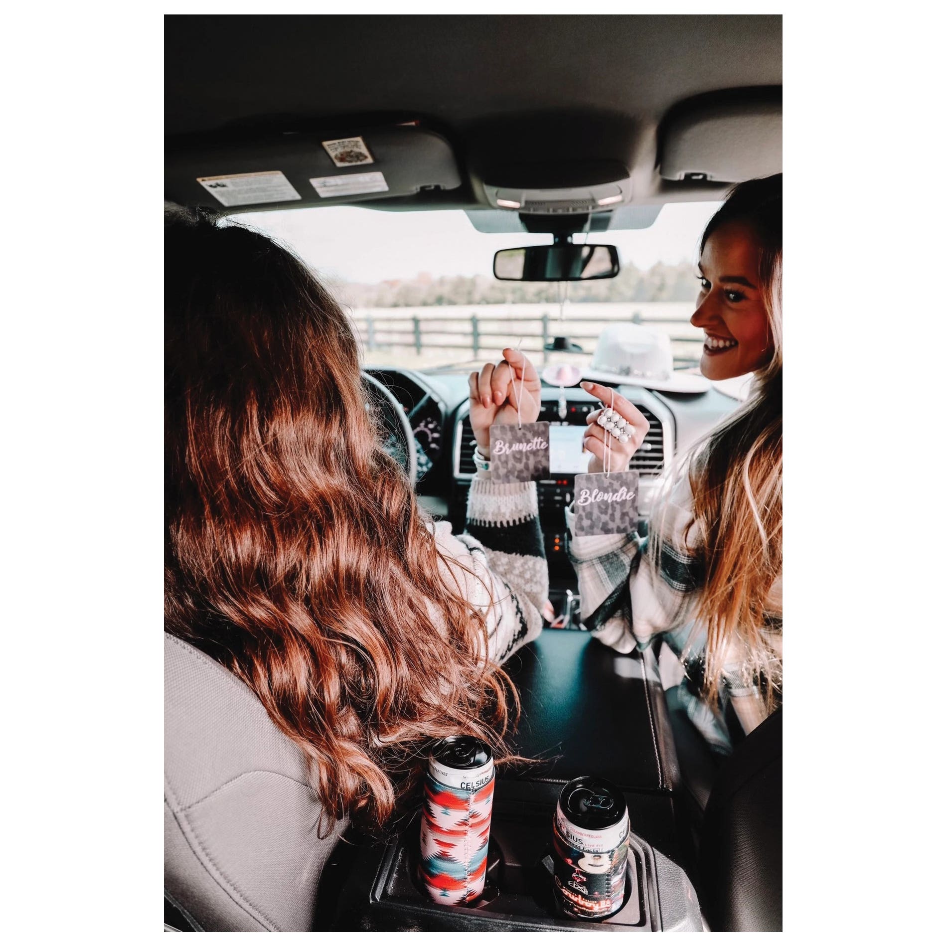 Front Porch Boutique Brunette Car Air Freshener, Black Ice