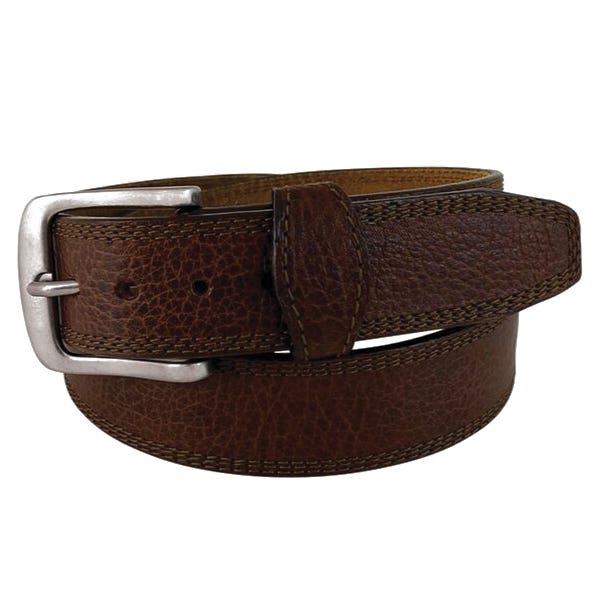 Danbury Belt, Men's, 42 in, Antique Nickel Buckle, Leather, Hazelnut Bison, Buckle