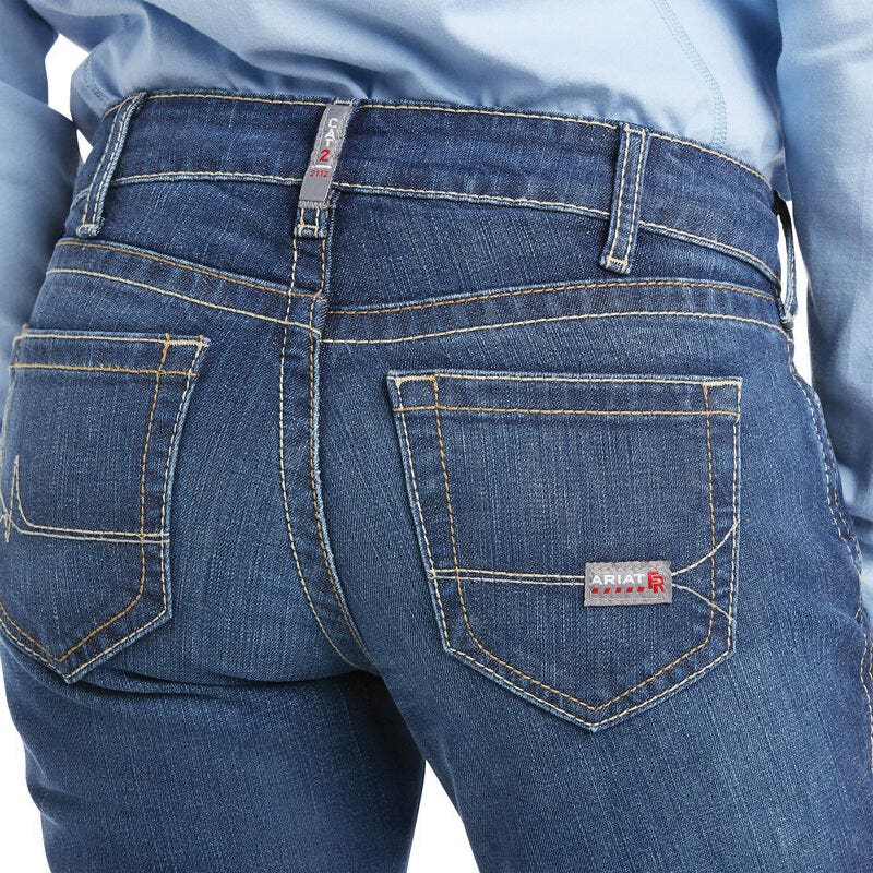 Ariat FR DuraStretch Basic Series Women's Jeans, 2XL, 20 in, 33 in L, Blue Quartz, Bootcut, Regular Length