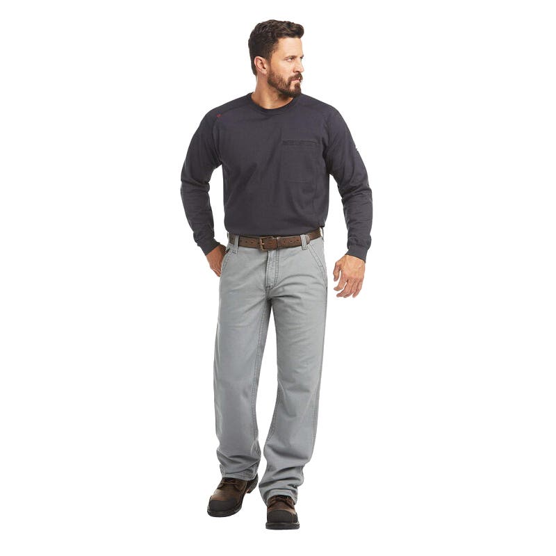 Ariat FR M4 Series Men's Pants, S, 31 in, 34 in L, Medium Gray, Bootcut, Relaxed